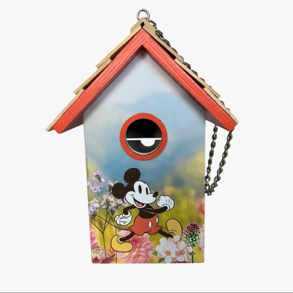 Disney Mickey Mouse Orange Blue Wooden Birdhouse - Viral Tiktok - 9-1/4" Tall - Picture 10 of 15